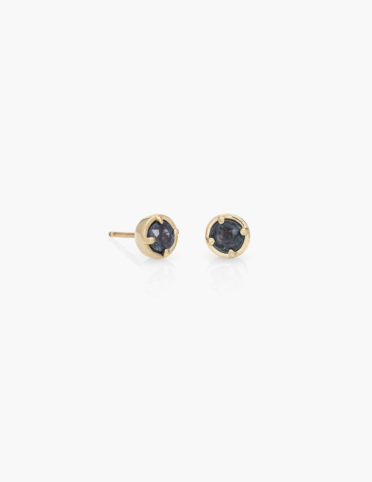 Large Dot Studs in Blue Sapphire