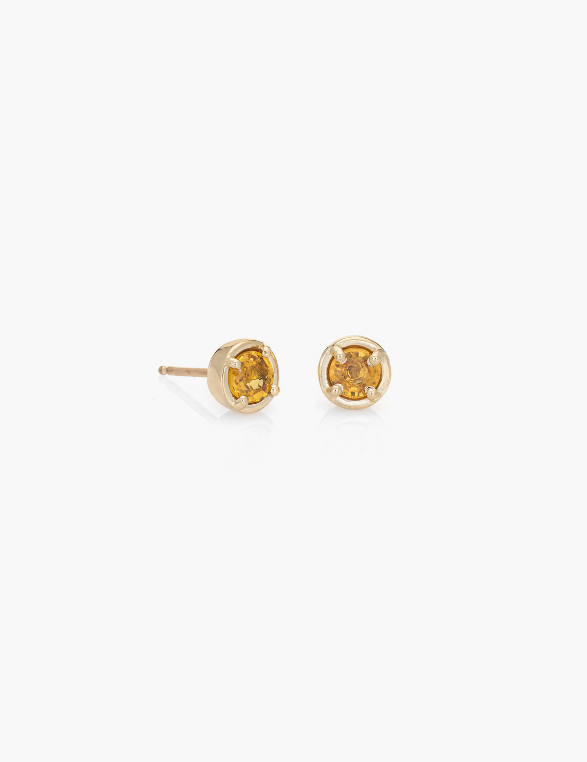 Yellow Sapphire Dot Studs