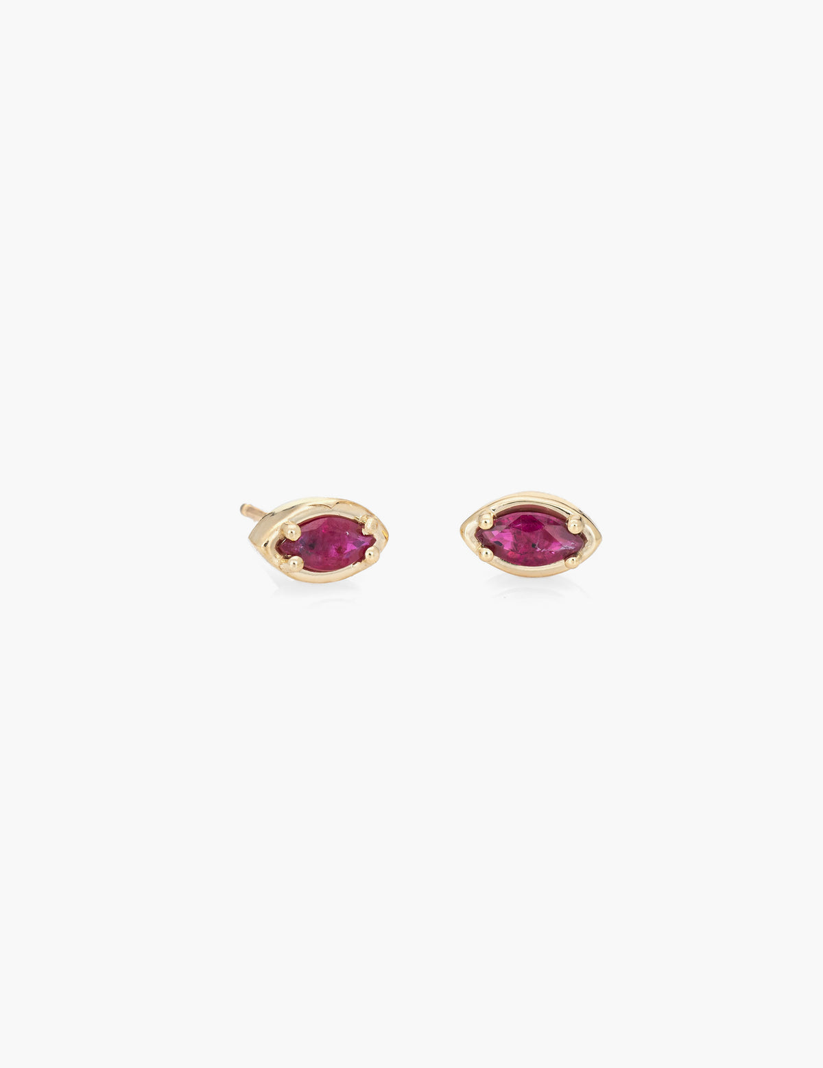 Marquise Studs in Ruby