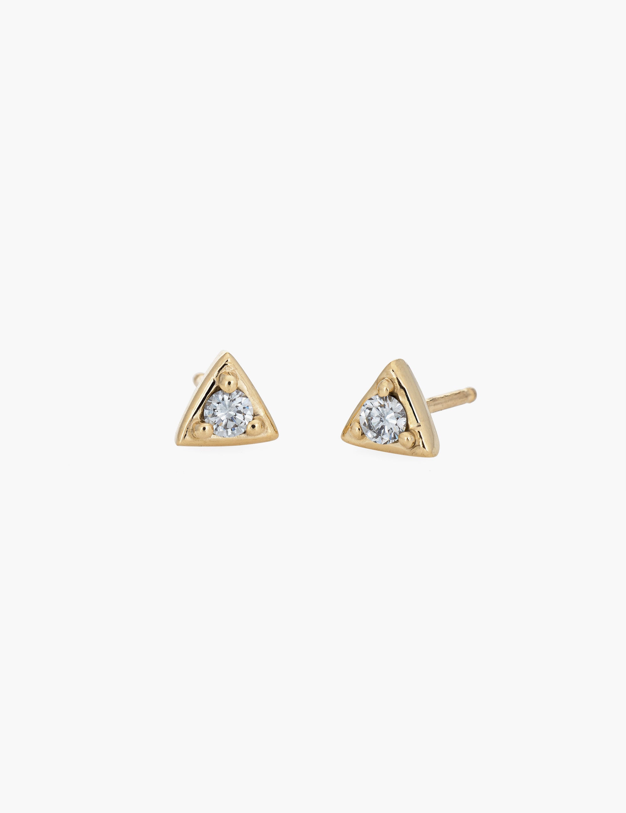 Tiny Diamond Triangle Studs