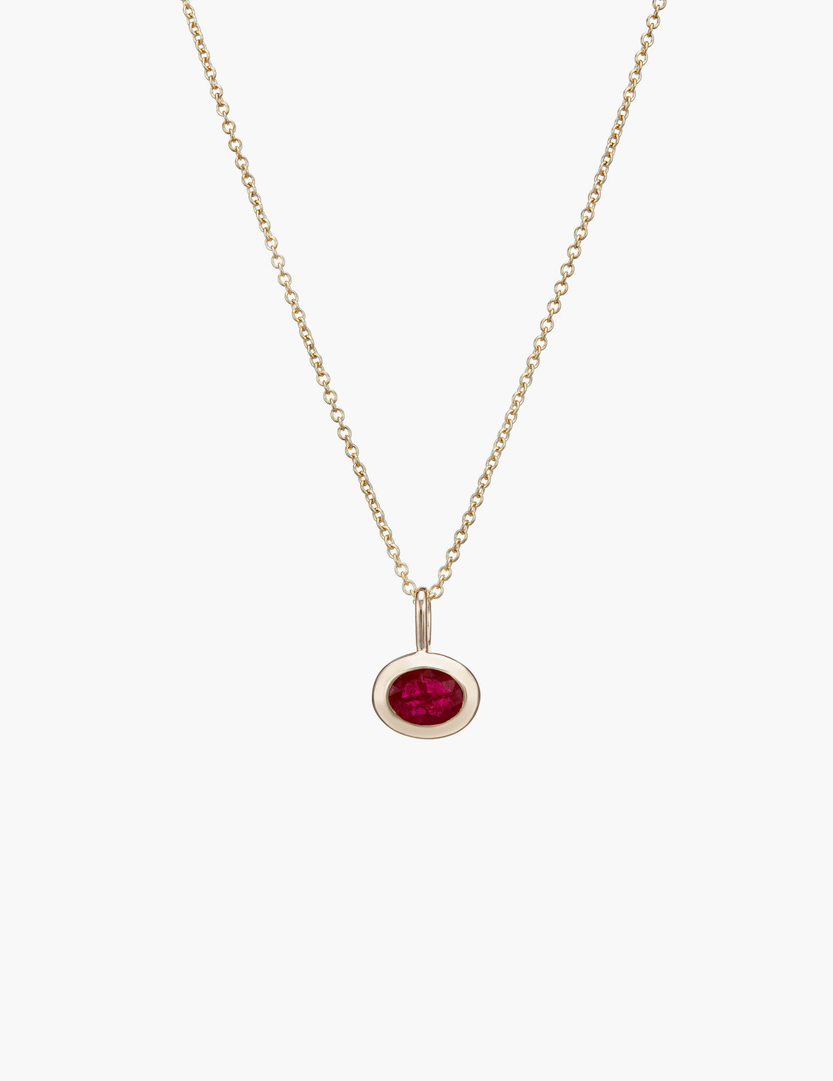 Oval Ruby Necklace