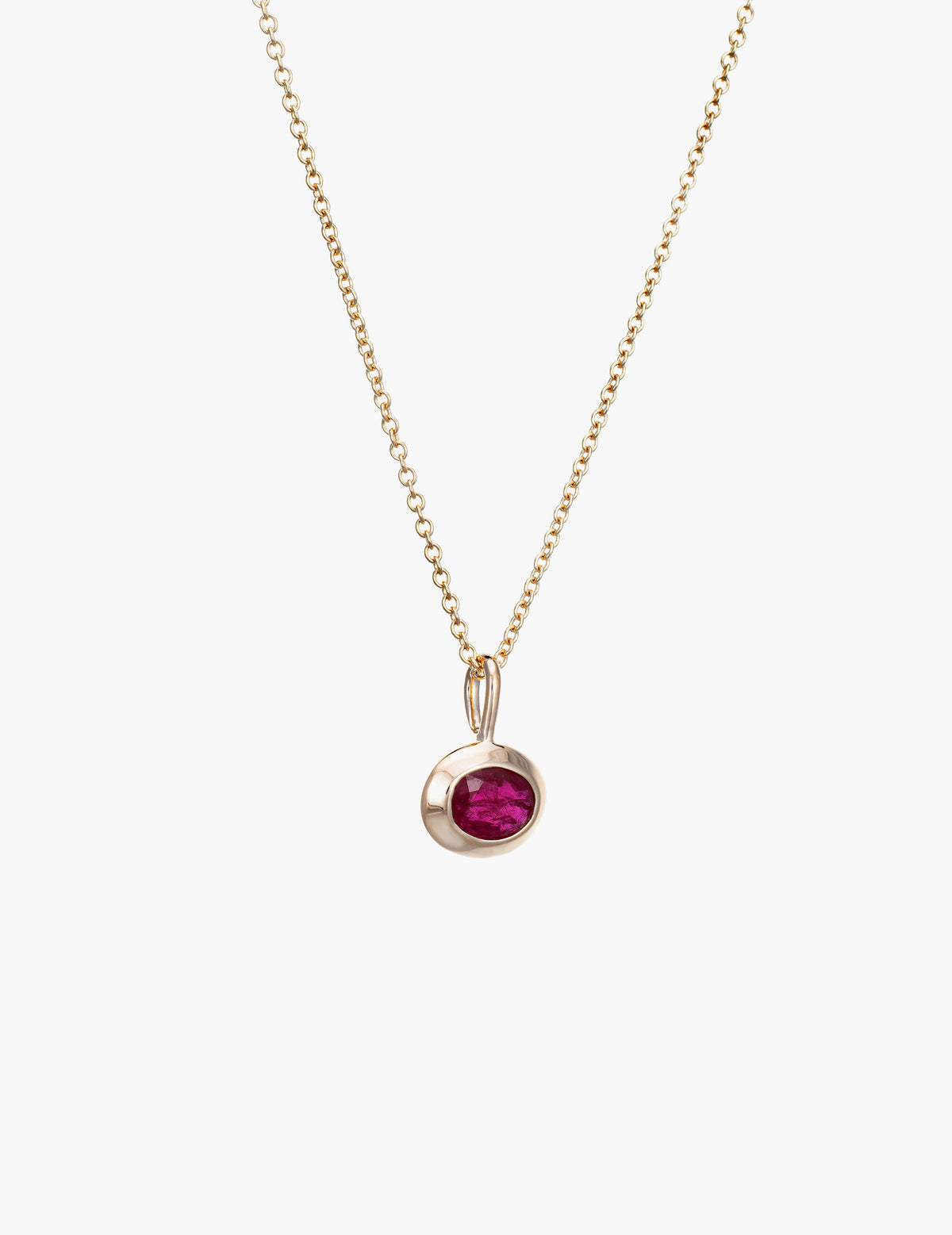 Oval Ruby Necklace