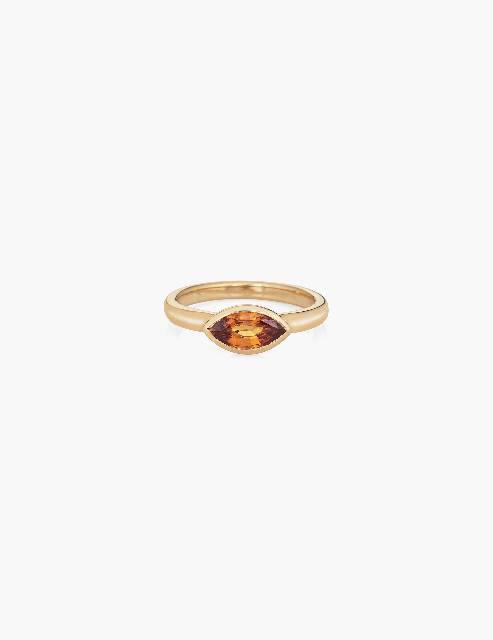 Marquise Orange Sapphire Ring