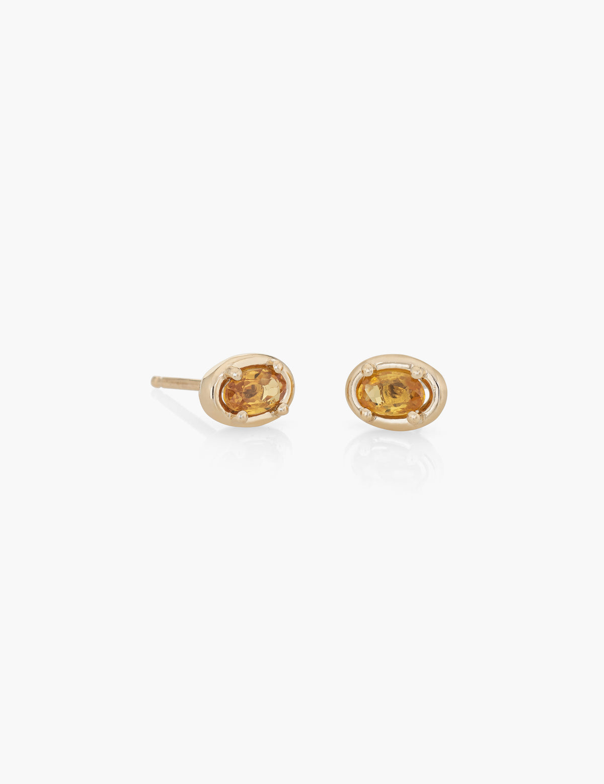 Yellow Sapphire Ellipse Studs