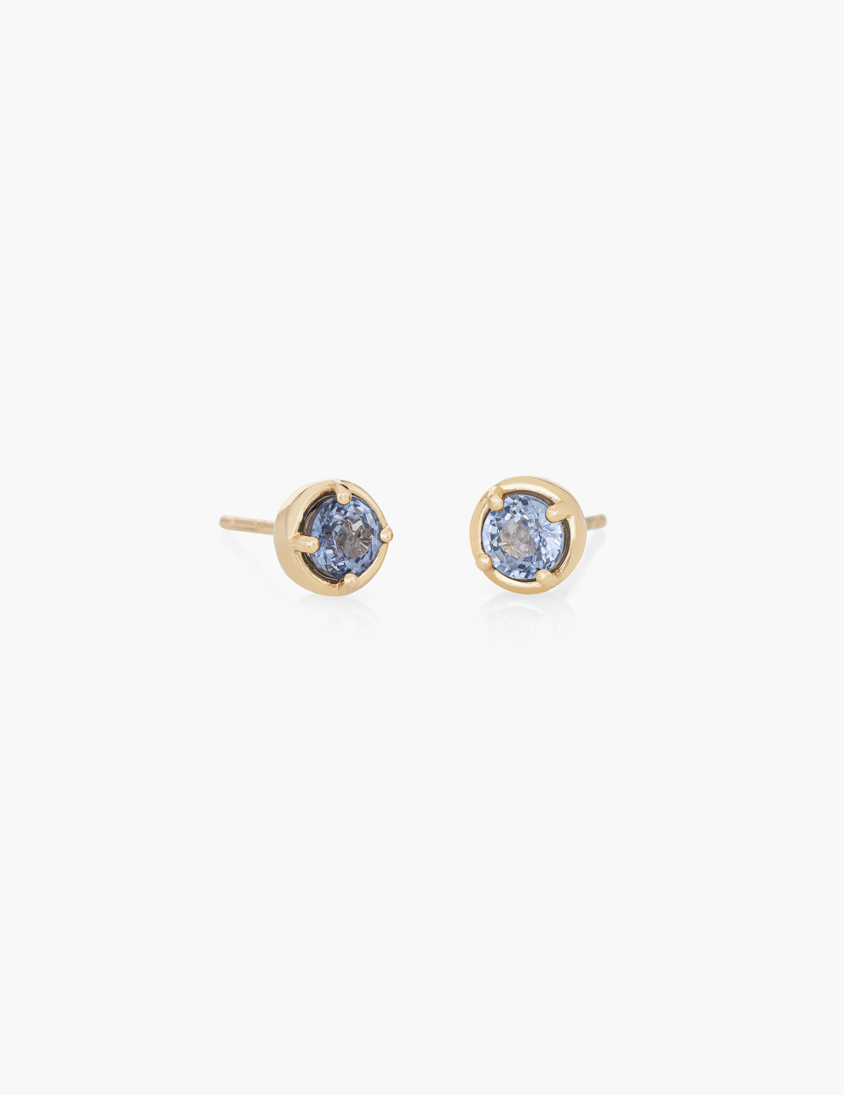 Light Blue Sapphire Dot Studs