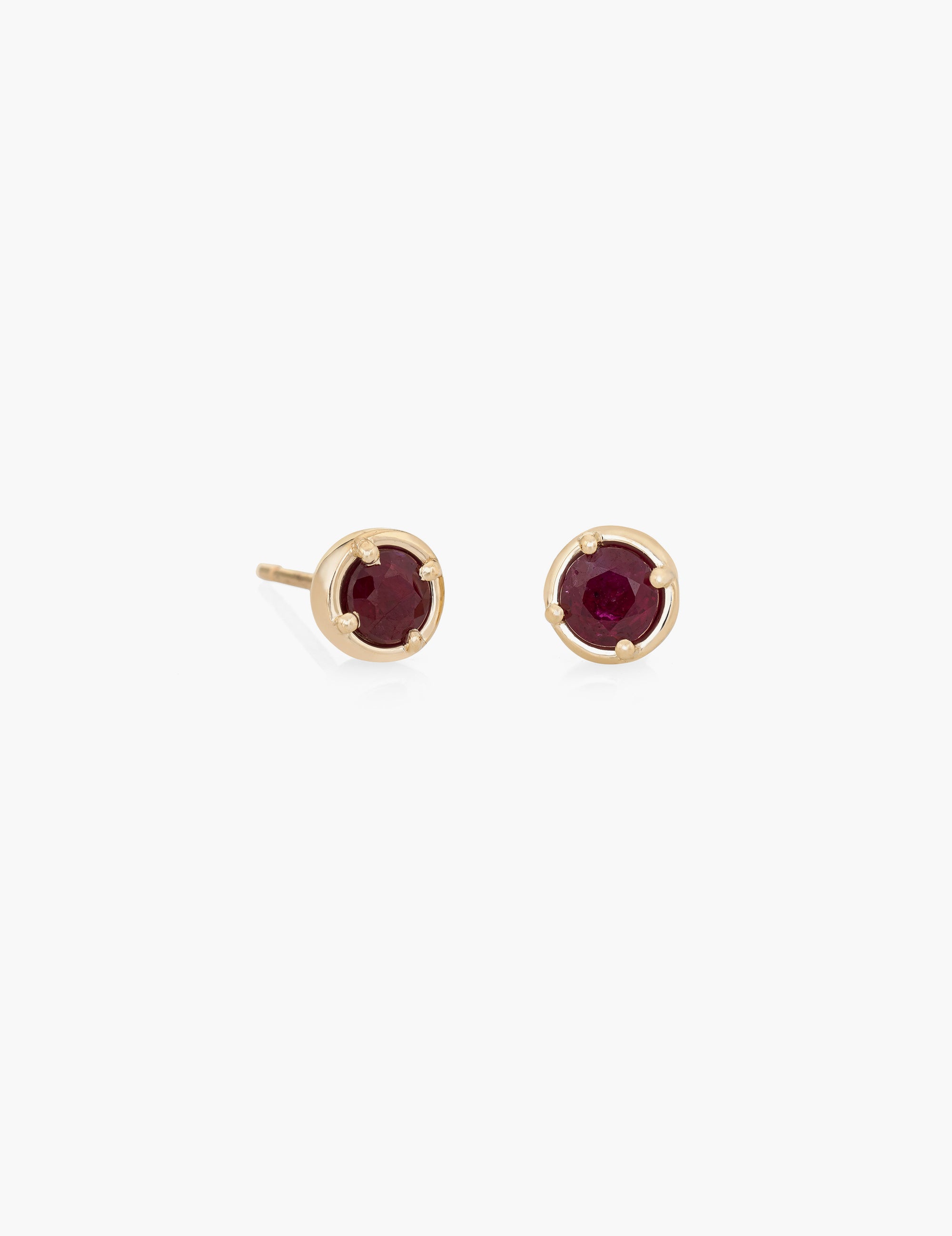 Large Dot Studs in Ruby