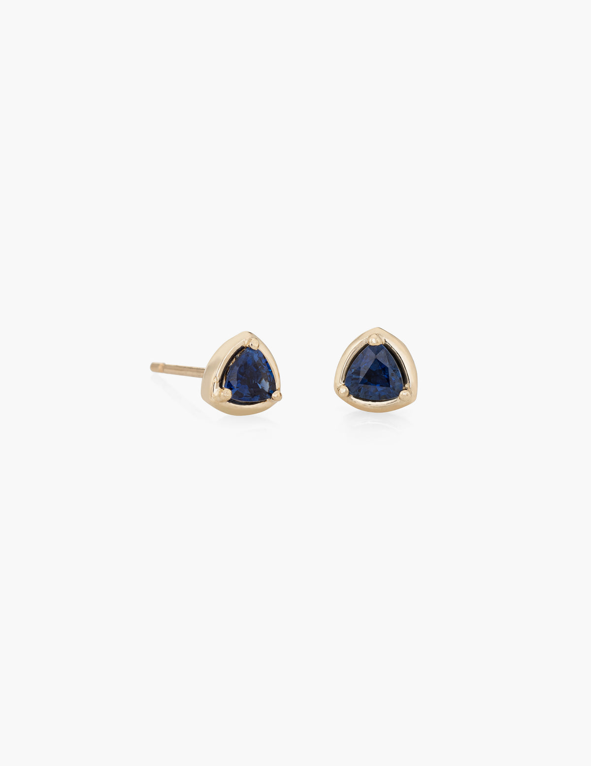 Deep Blue Sapphire Tiny Prism Studs