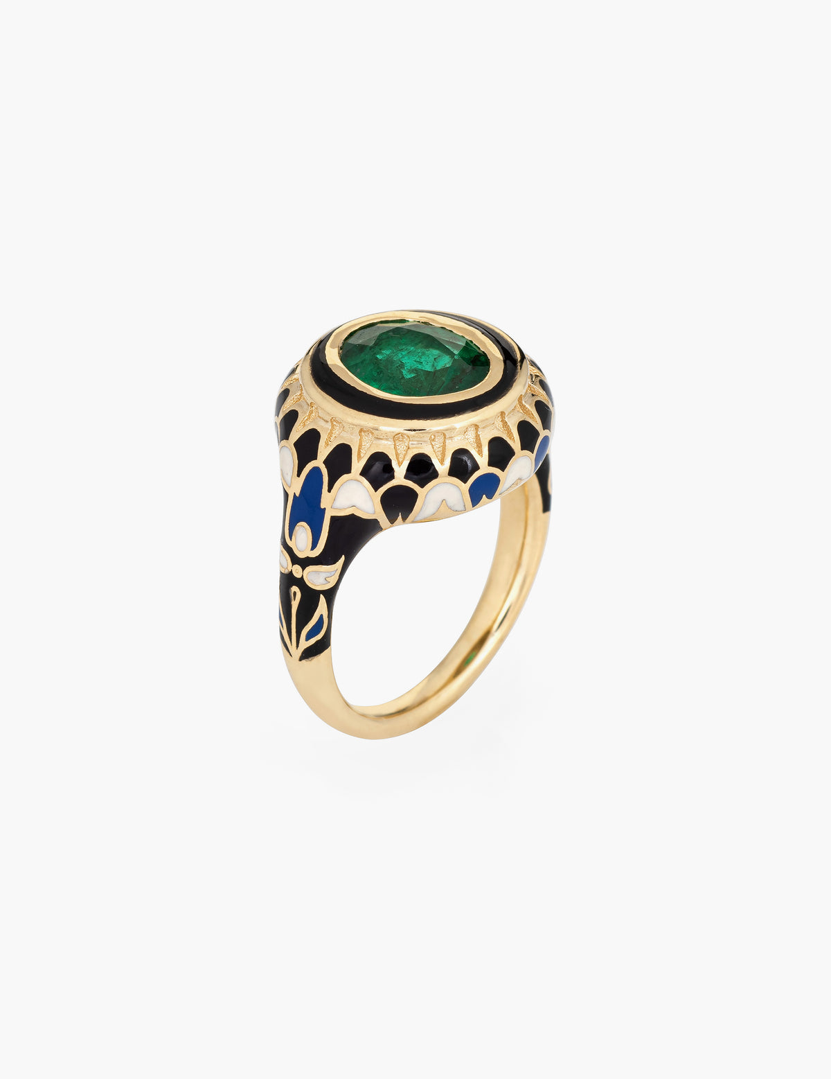 Emerald Enamel Greta Ring