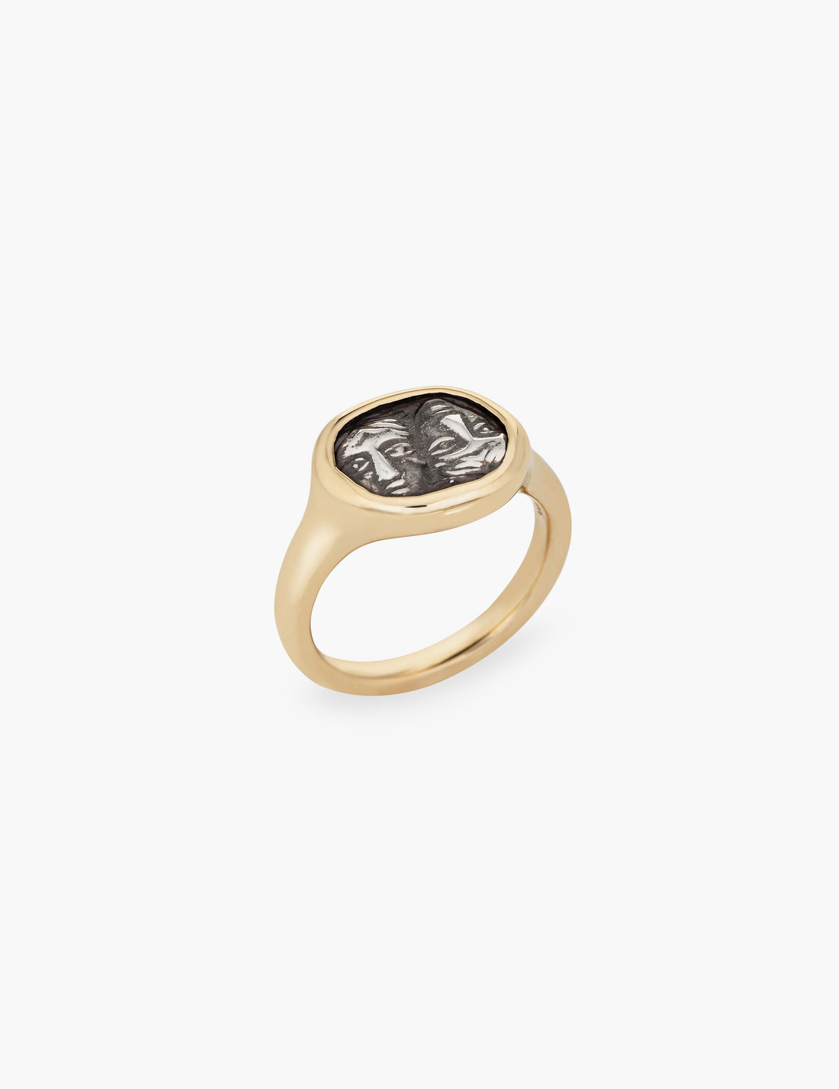 Gemini Coin Ring in Gold and Sterling Silver