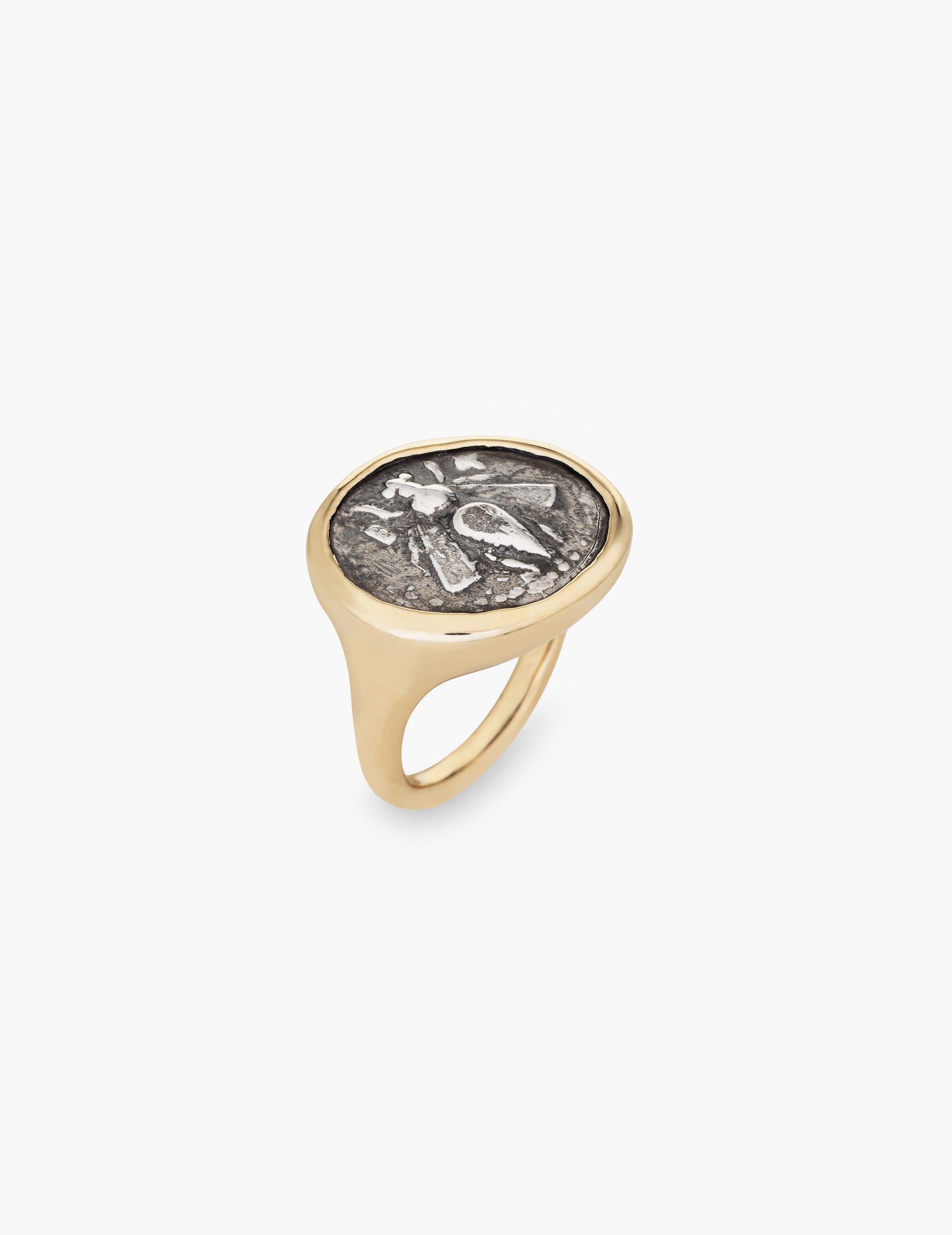 Bee Coin Ring in Gold and Sterling Silver
