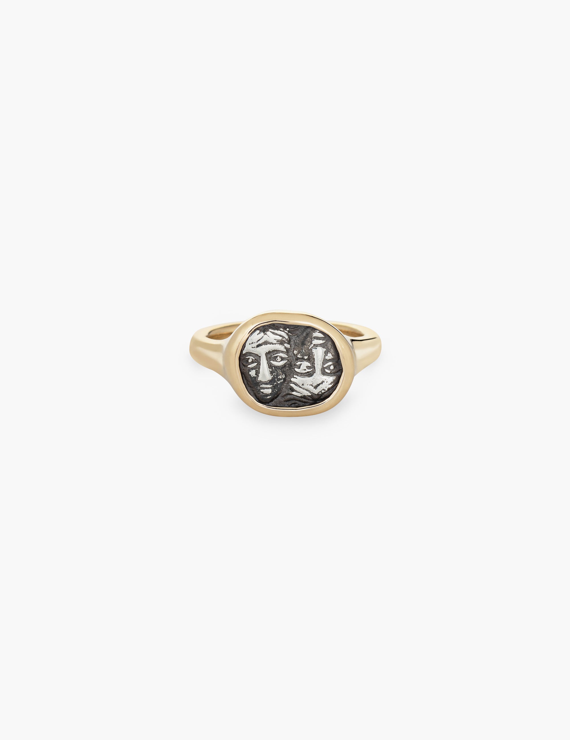 Gemini Coin Ring in Gold and Sterling Silver