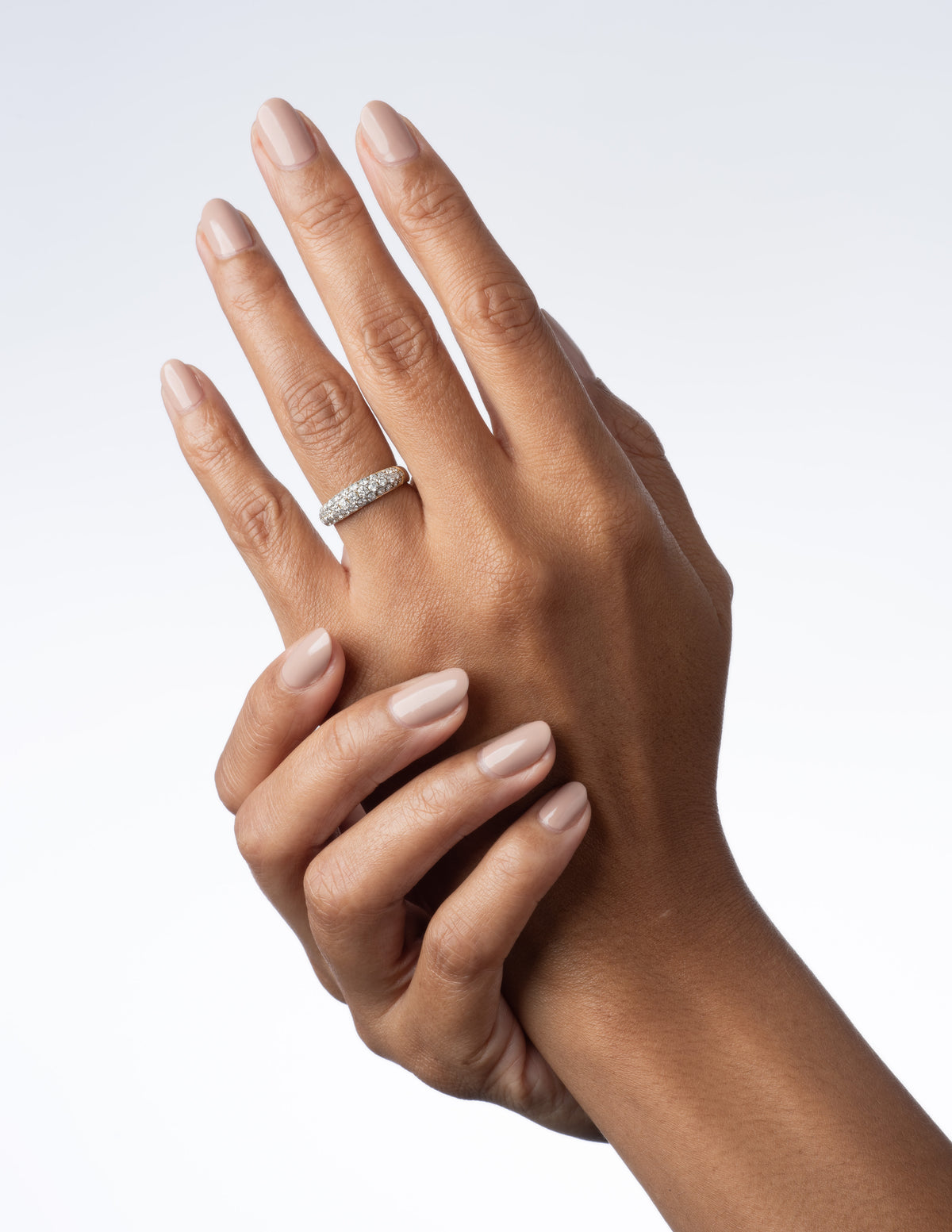 Organic Oval Band with Diamonds