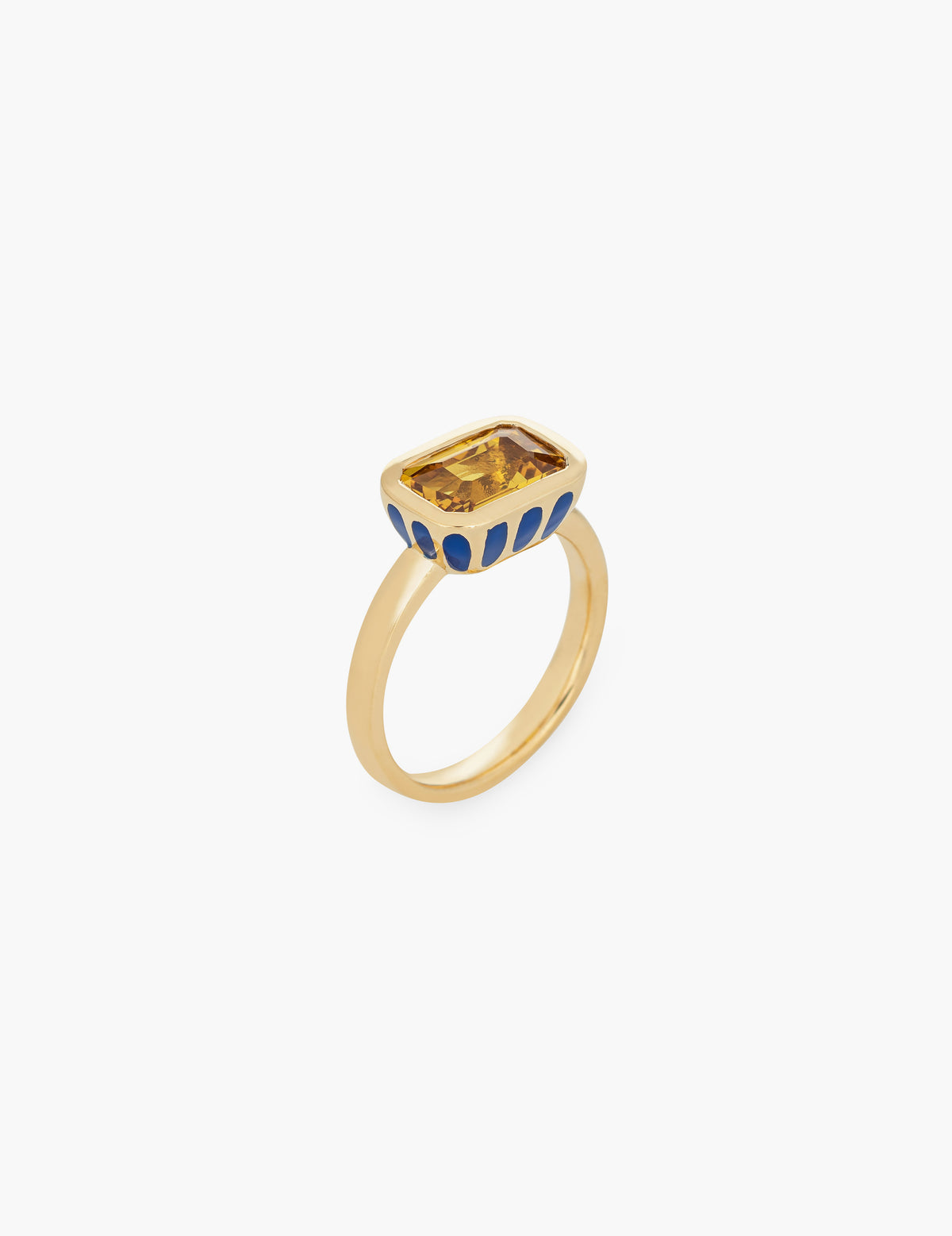 Yellow Sapphire Enamel Ring