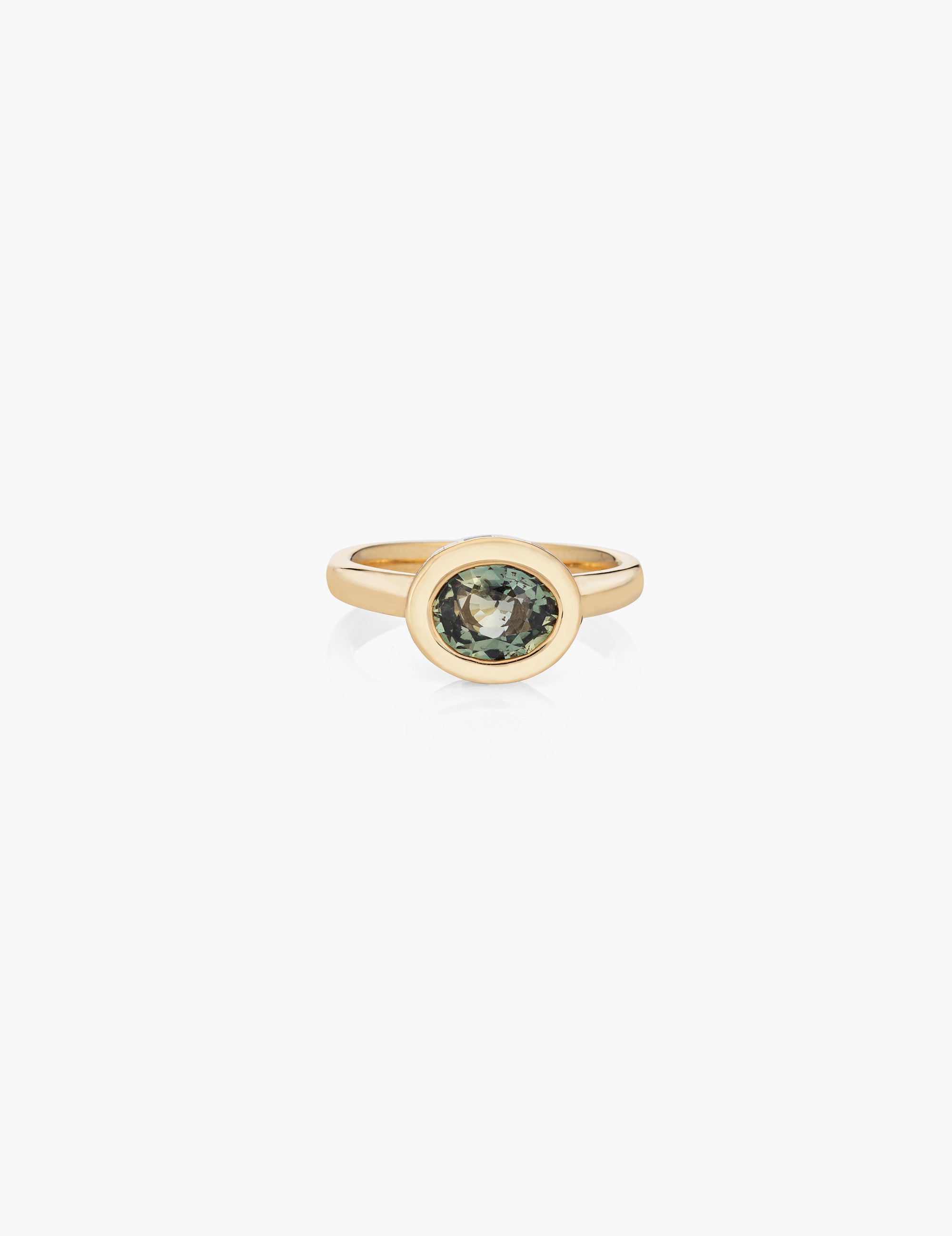 Green Sapphire Chessboard Ring