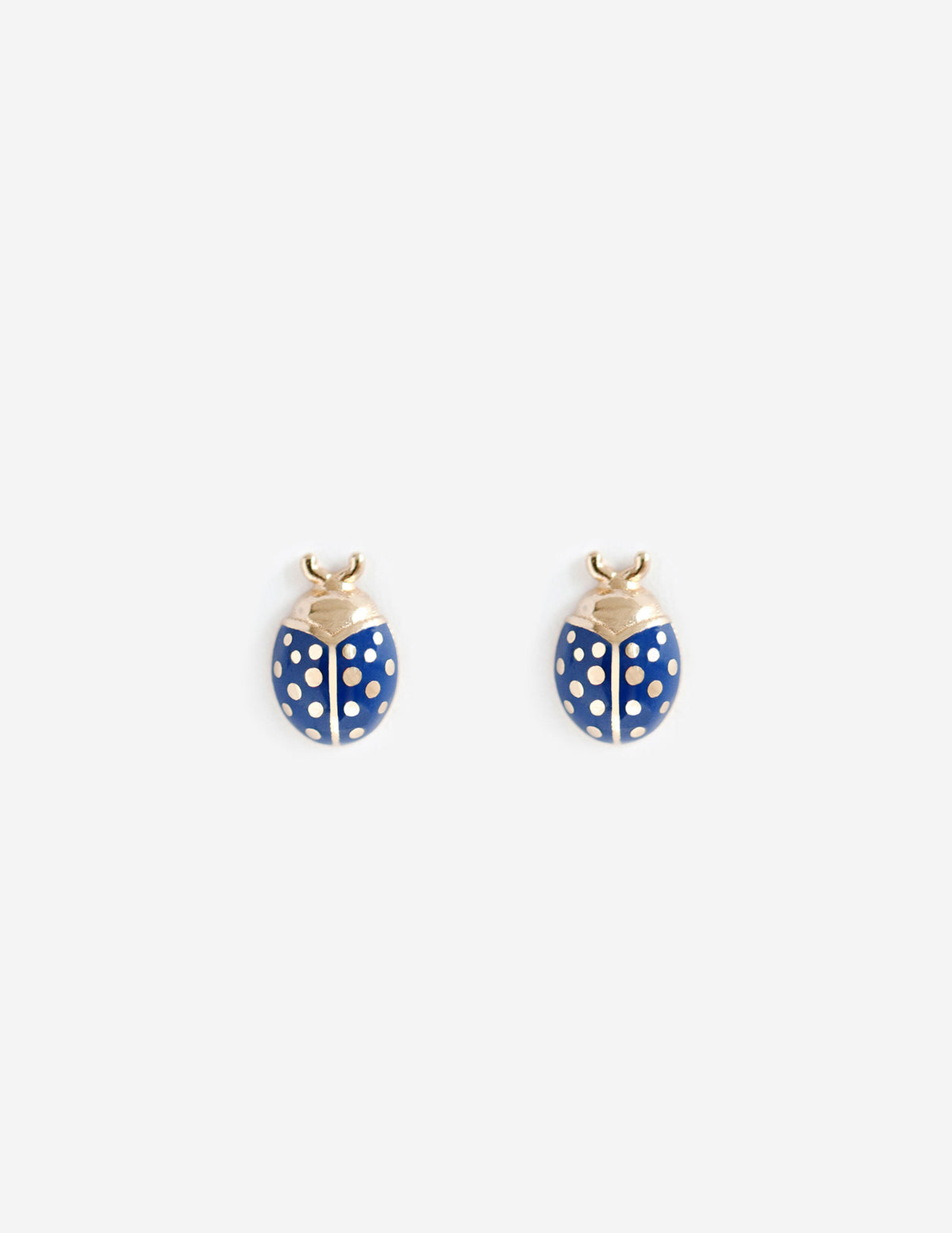 Blue enamel Ladybug Studs