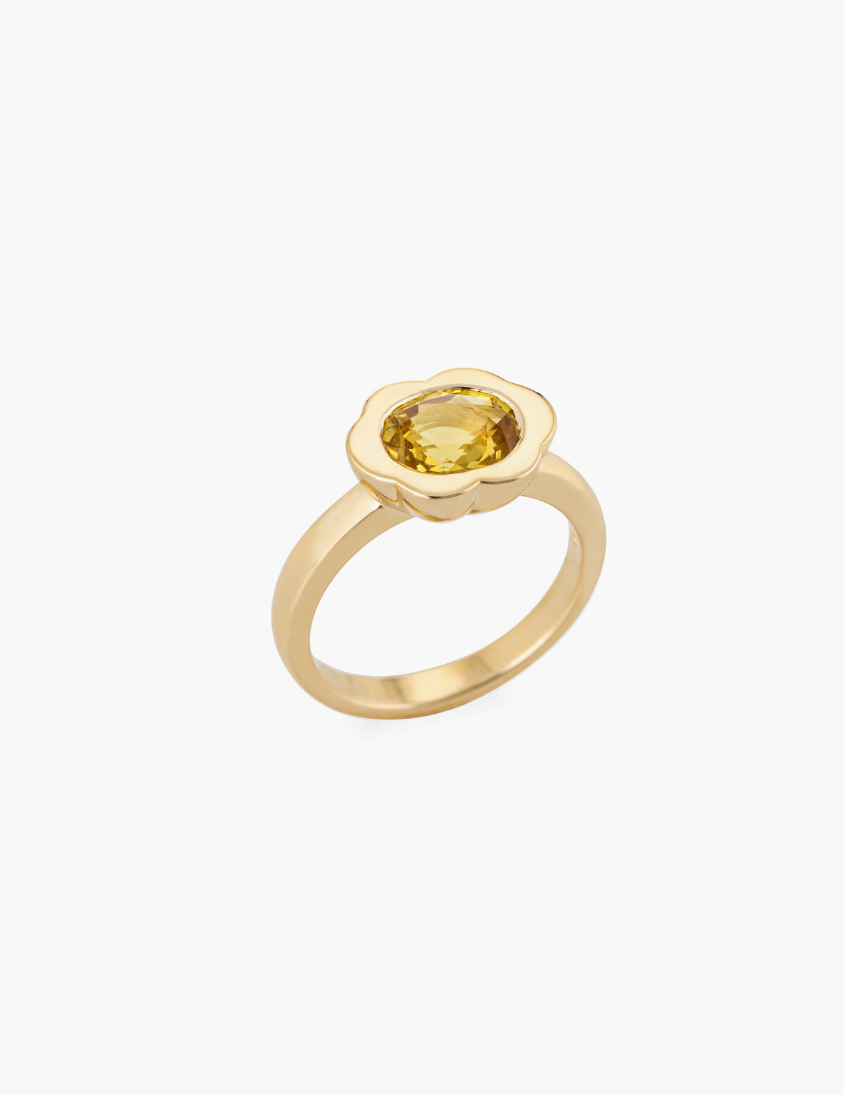 Yellow Sapphire Scallop Ring