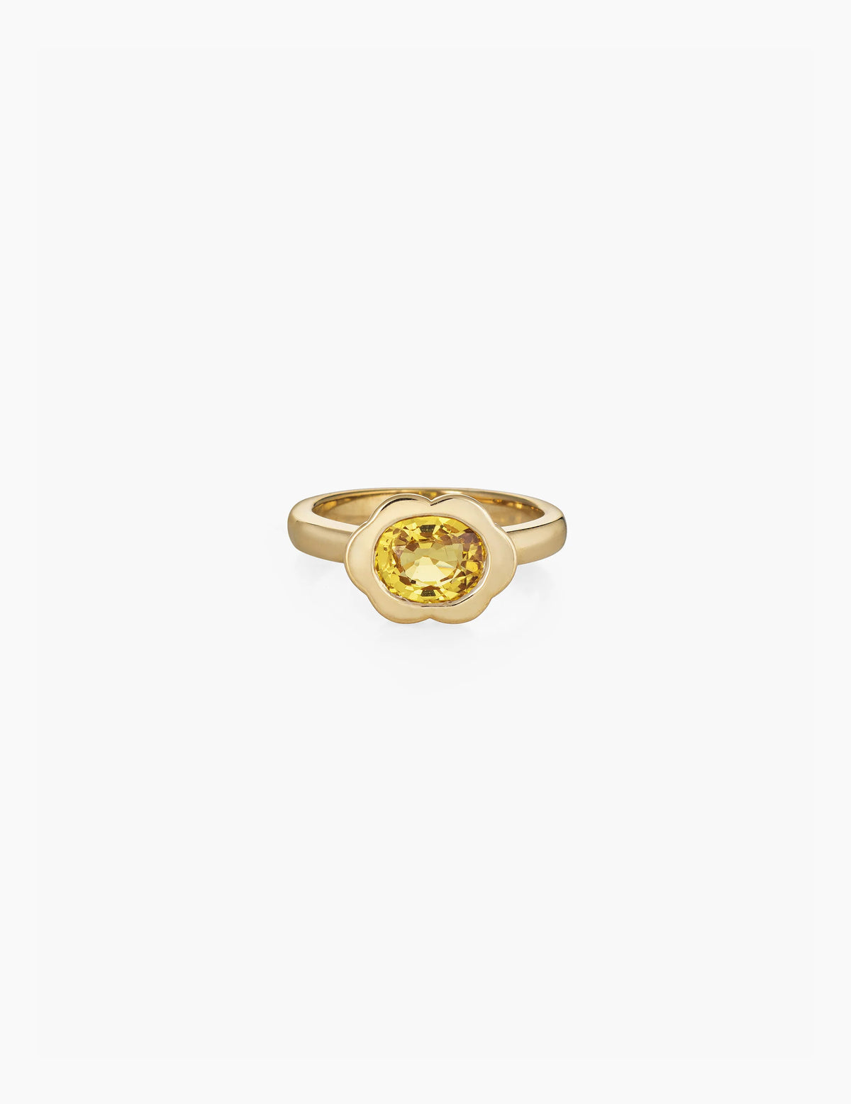 Yellow Sapphire Scallop Ring