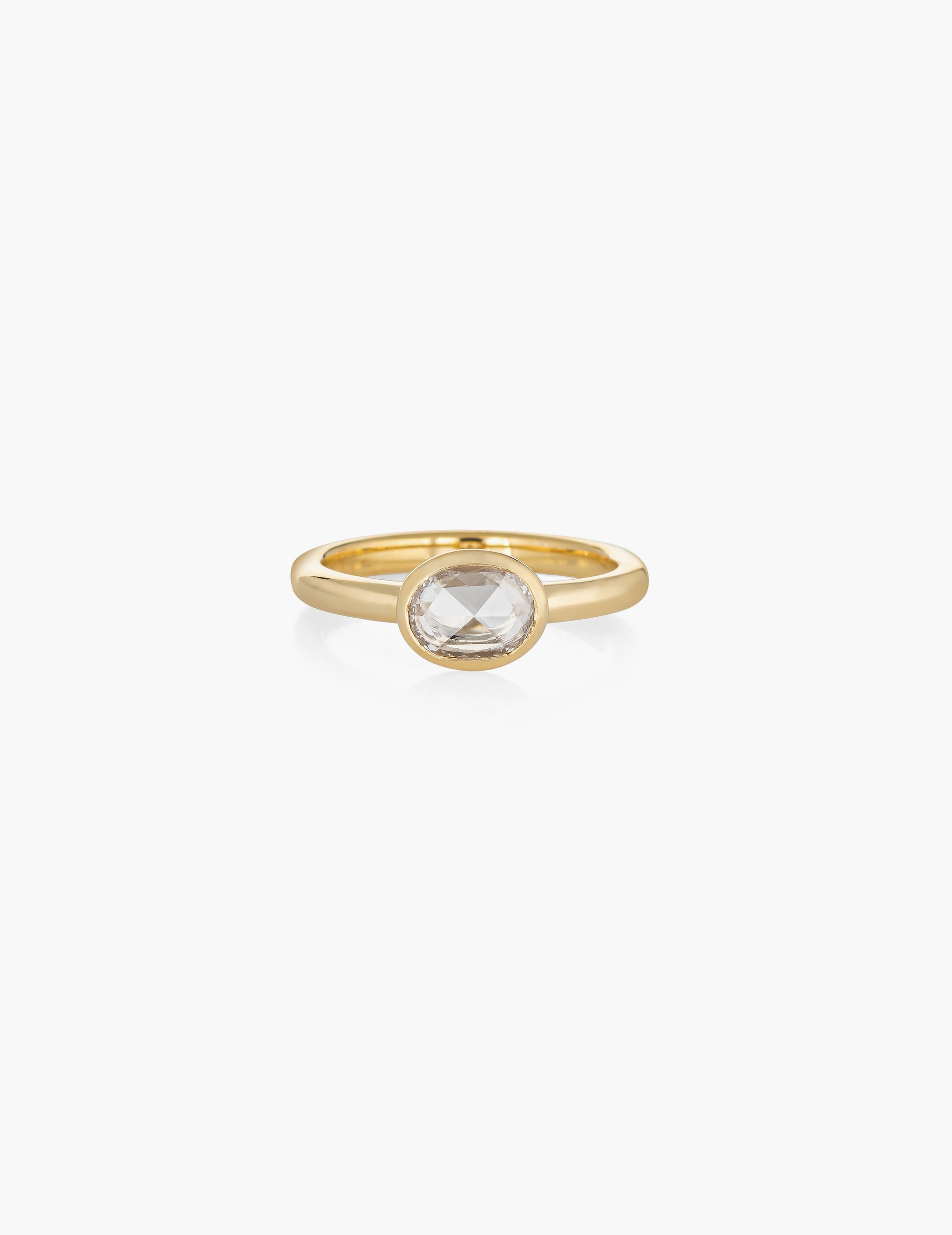 Oval Rose Cut Diamond Ring
