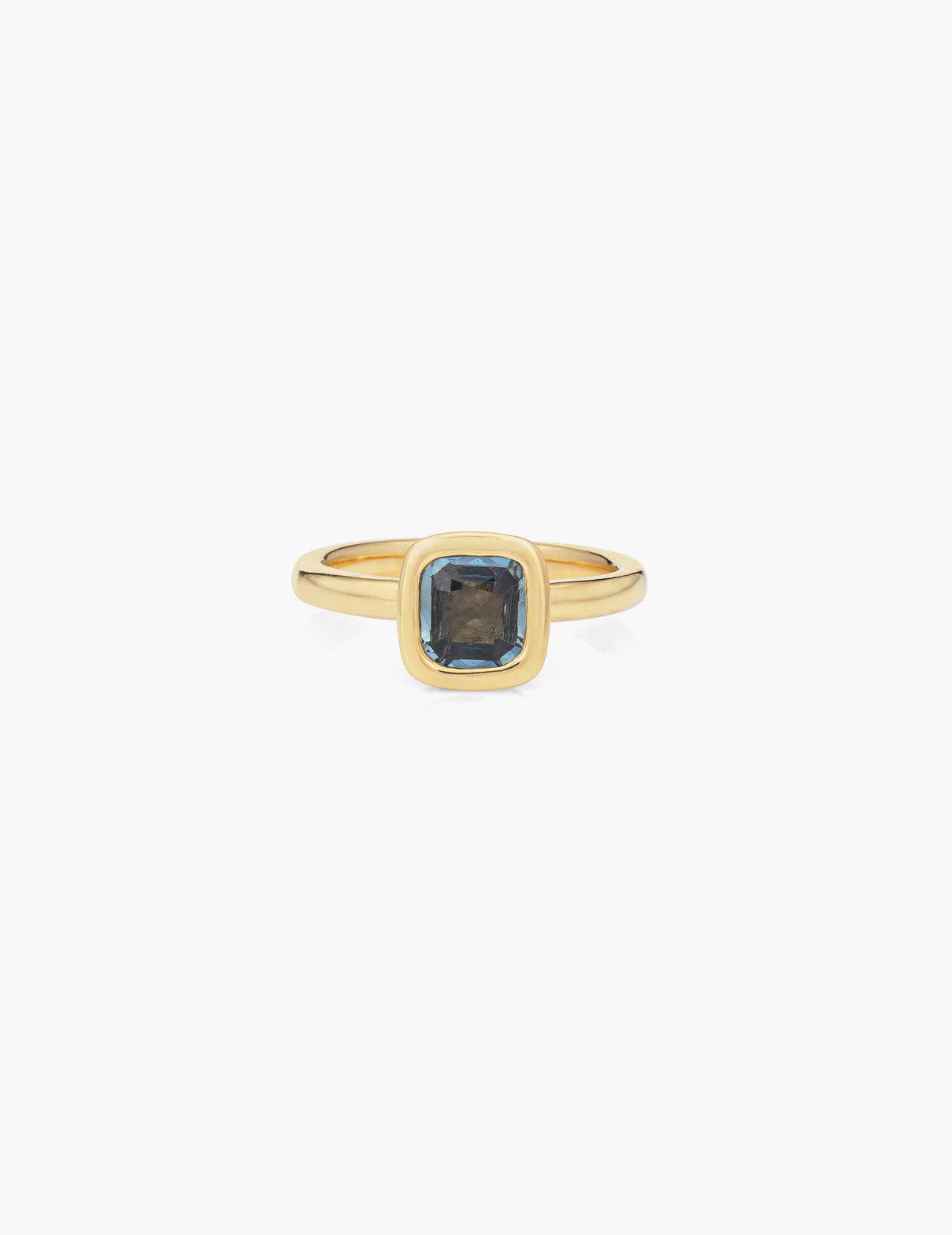 Blue Sapphire Checkered Enamel Ring