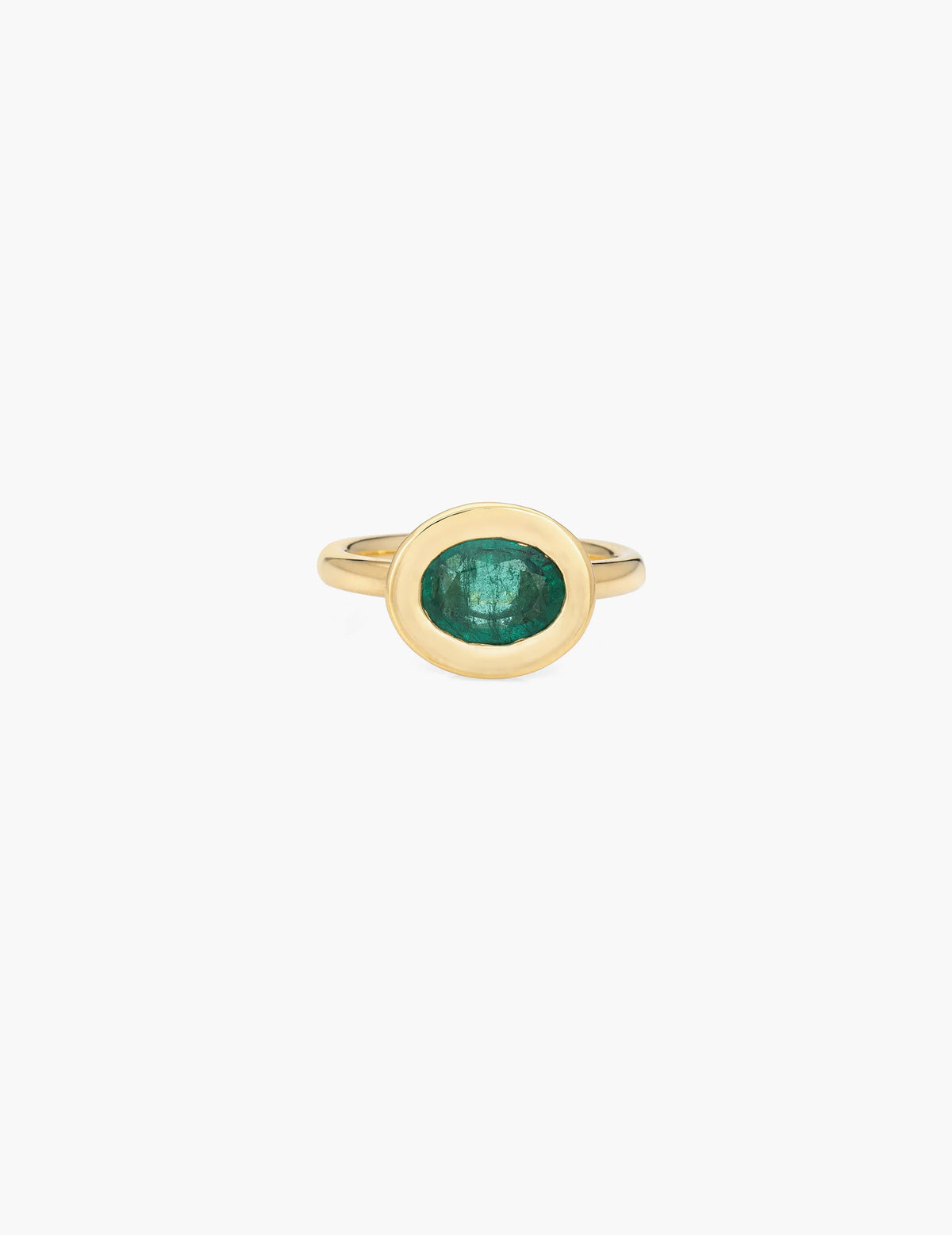 Emerald Flower Enamel Ring