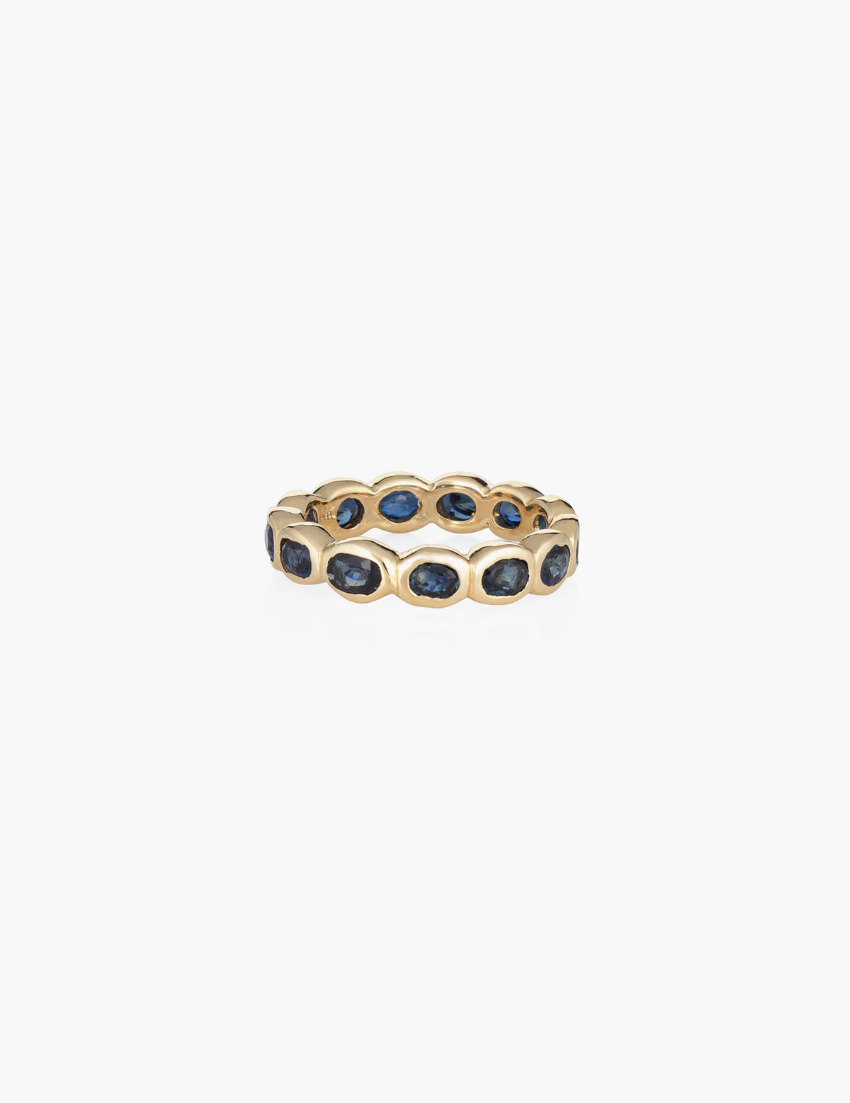 Oval Blue Sapphire Eternity Band