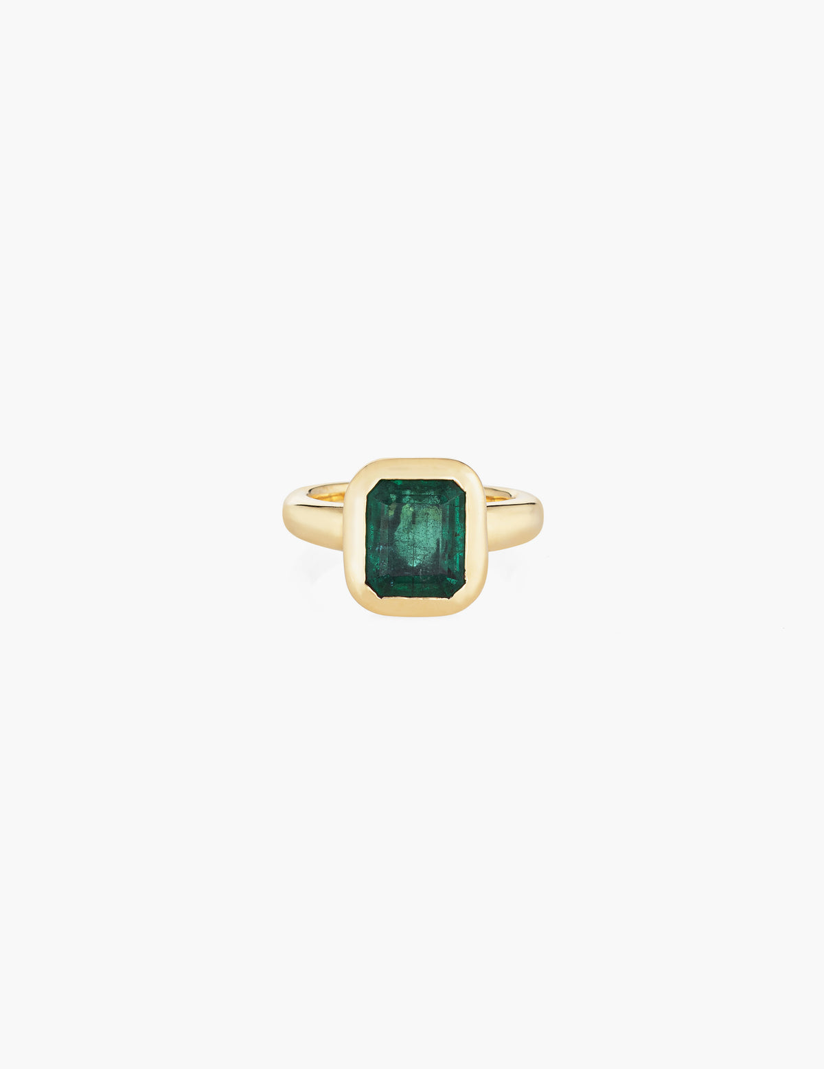 18k Emerald Cut Emerald Ring