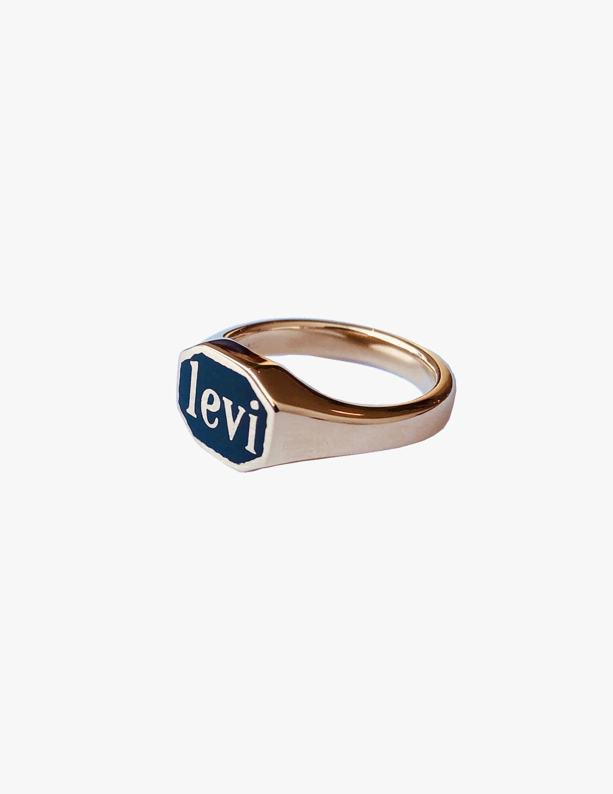 Custom Signet Ring with Enamel 14k