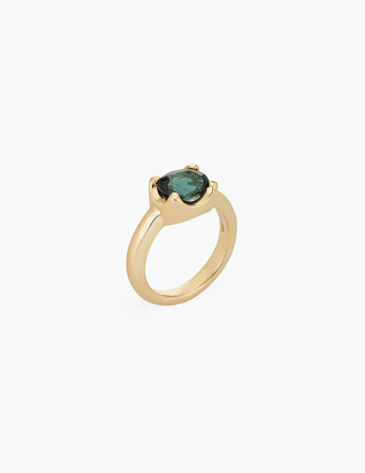 Green Tourmaline Ring with Prongs