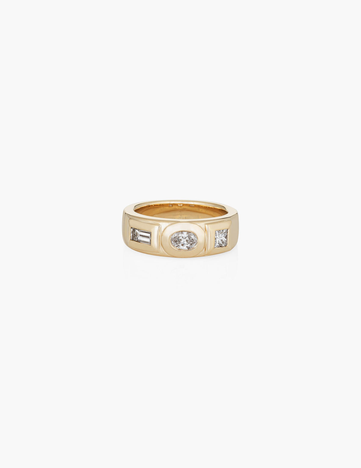 Jeweled Wide Band with Diamonds