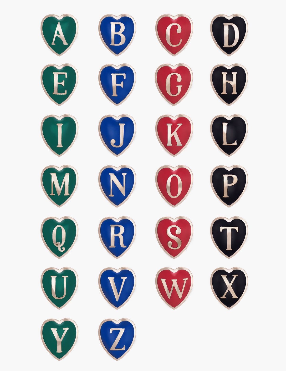 Enamel Heart Initial Pendant