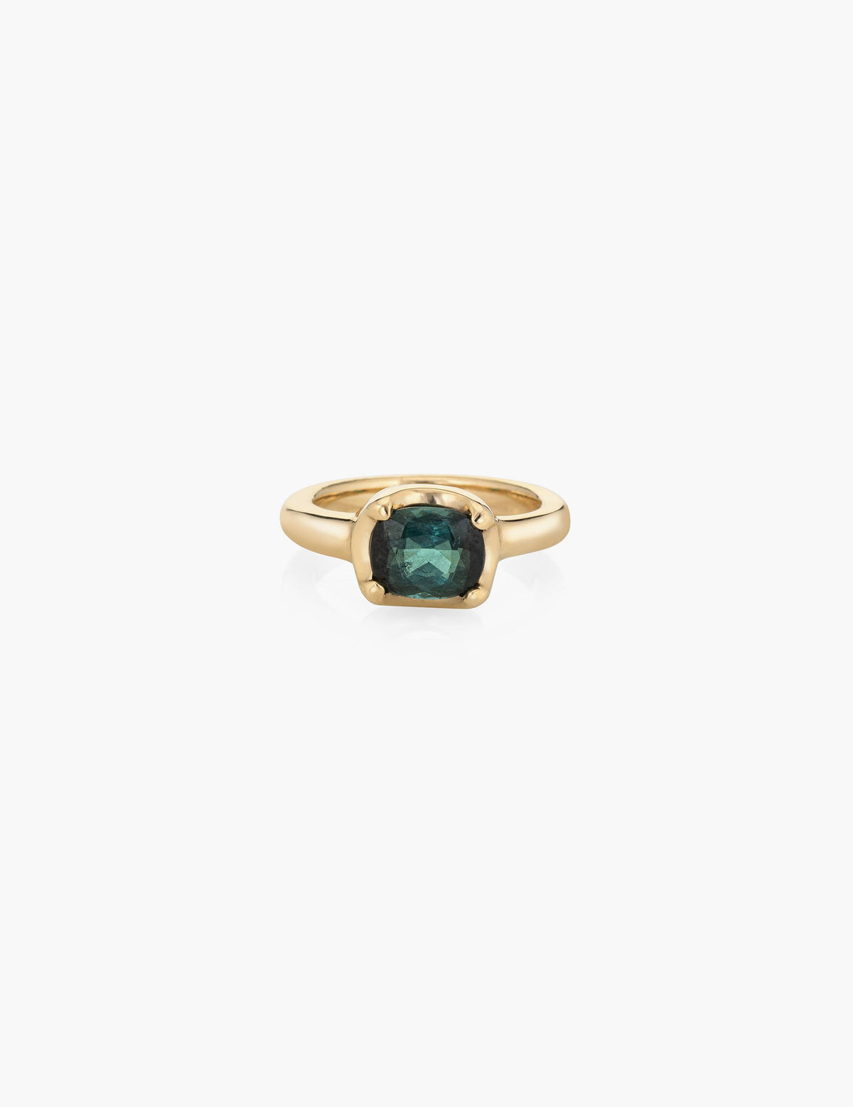 Green Tourmaline Ring with Prongs