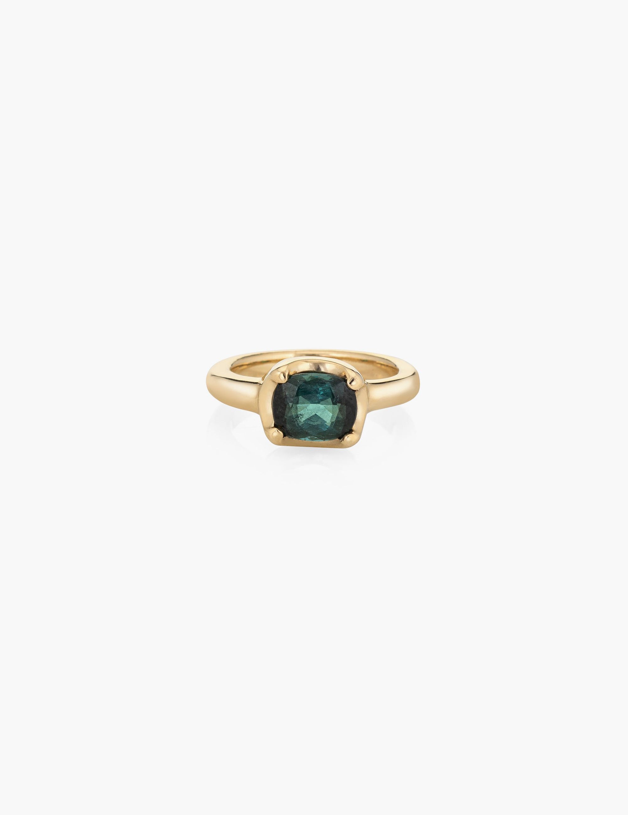 Green Tourmaline Ring with Prongs