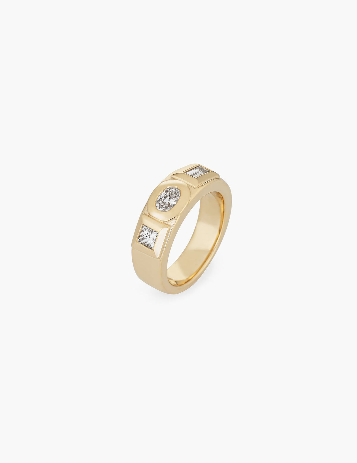 Jeweled Wide Band with Diamonds